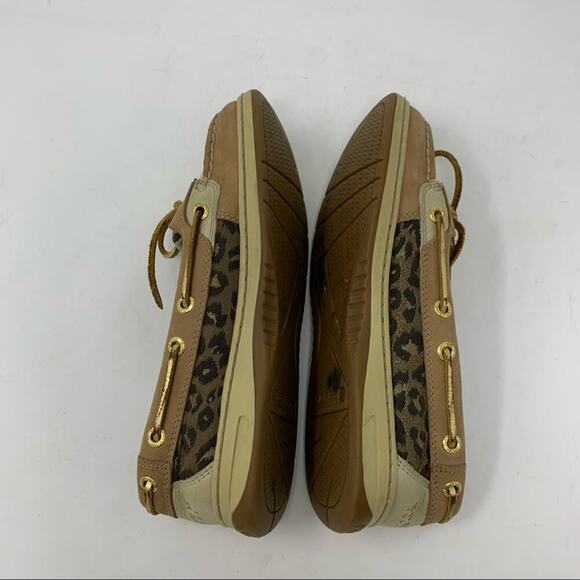 Sperry Angelfish Leopard Jacquard Boat Shoe Size 6 - Picture 5 of 8